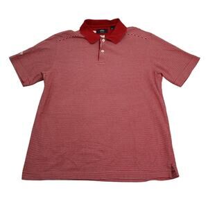 Callaway X Shirt Mens L Red Polo white stripes Series Golf Casual